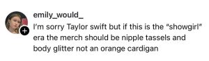 a tweet about Taylor Swifts new album The Life of a Show Girl used by TCB Social Media Blog Post What Taylor Swift’s Life of a Showgirl Teaches Small Business Owners About UGC